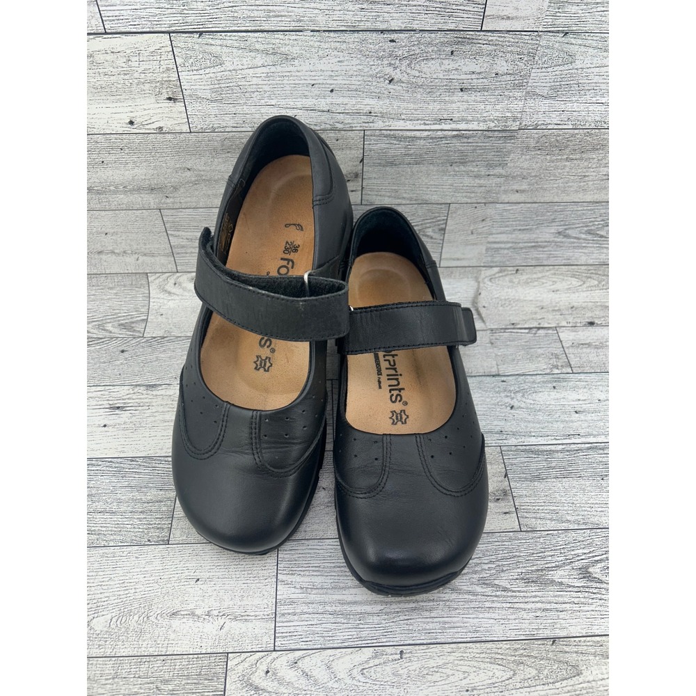 Footprints by Birkenstock Black Leather Mary Jane Shoes EU 36 US 5-5.5 Hook Loop